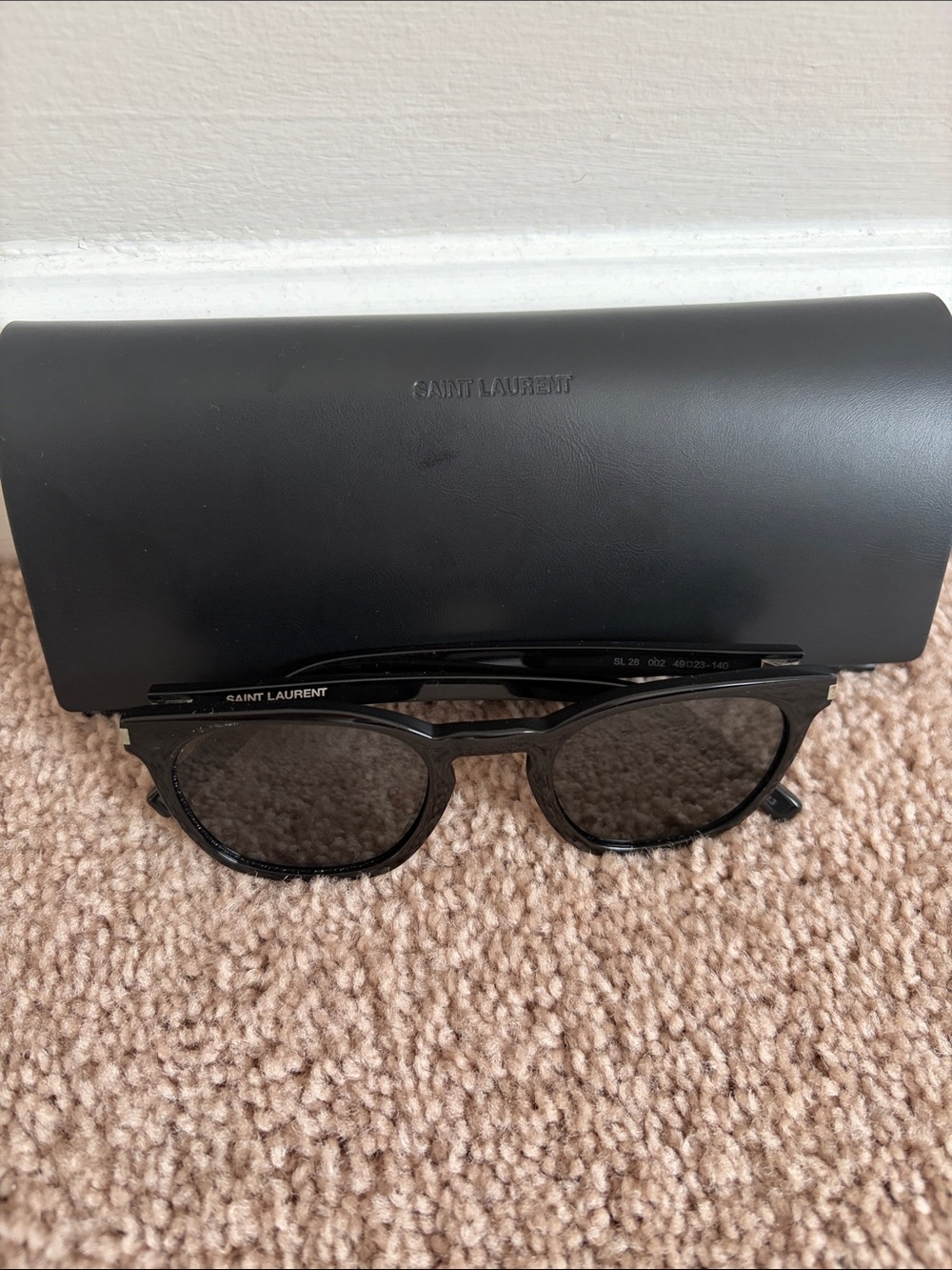 Saint Laurent Black Round Frame Sunglasses